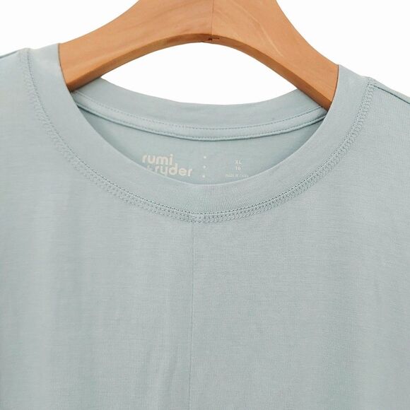 Rumi+Ryder Tee Girls Youth XL 16 Green Long Sleeve Twist Front Soft Fabric - Picture 2 of 12